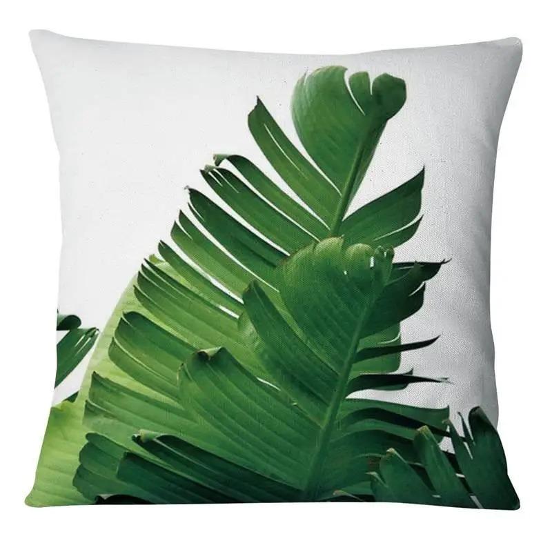 45X45 Cm Tropical Leaves Home Decor Green Pattern Cushion Cover Living Room Sofa Cushion Cover
