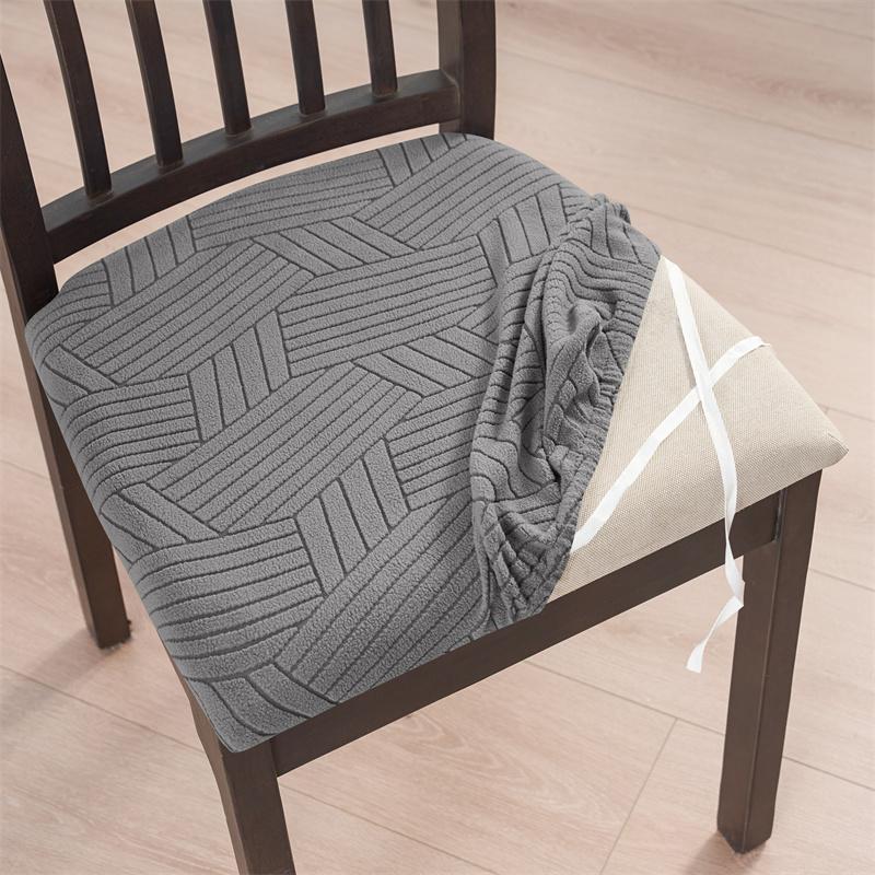 1PC Stretch Dining Chair Seat Covers Jacquard Elastic Chair Seat Cover Removable Chair Cushion Slipcover for Home Decor
