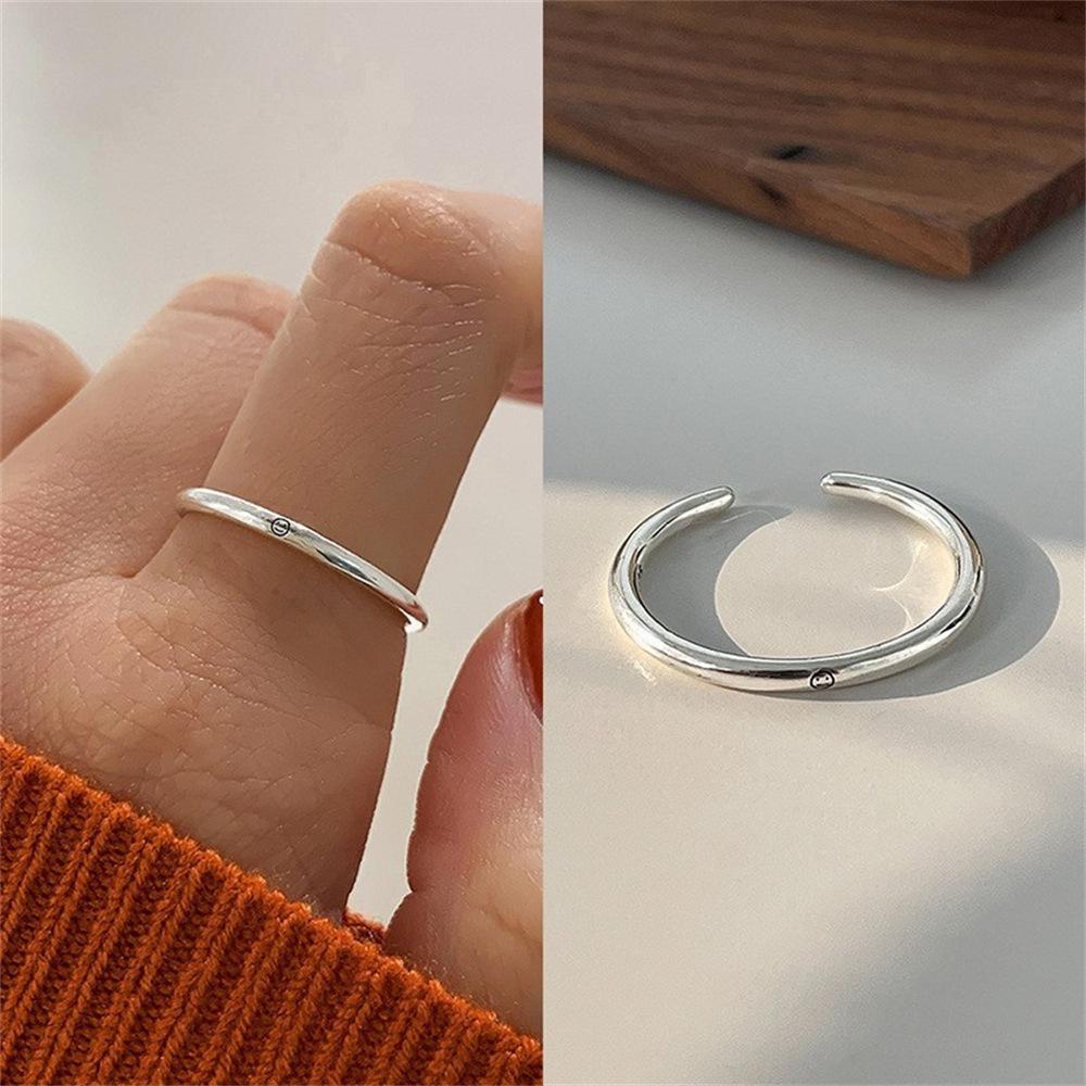 925 Sterlingsilber Damen Offener Bandring - Nicht anlaufend, Vielseitiger kleiner Fingerring, High-End Modedesign