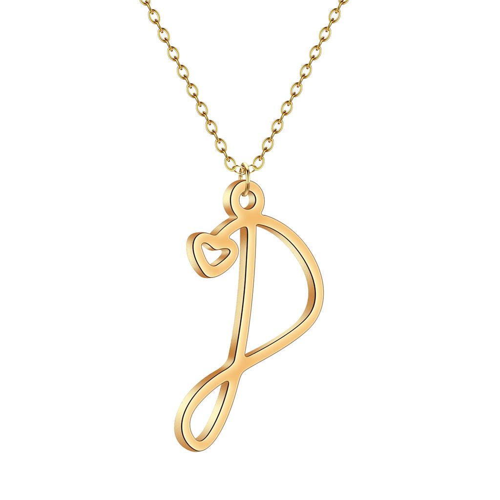 Kinitial Dainty Initial Letter Necklaces For Women Minimalist Stainless Steel Initial Necklace Femme Wedding Jewelry Gift