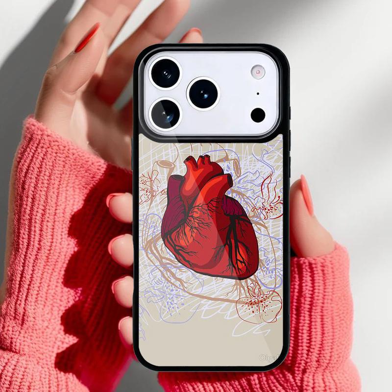 Vintage Anatomy Heart Cardiac Nurse Phone Case for iPhone 17 Air 16e 15 14 13 Pro Max Back Cover for 12 11 Pro Coque