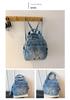 Denim Bestickte Blume Katze Mehrzweck-Schultertasche - Großer Kapazität Studentenrucksack & Reise-Crossbody-Tasche