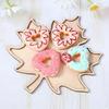 Christmas Themed Maples Leaf Snacks Tray Natural Wood Grooved Serving Dish for Candy Nut Holiday Table Decors