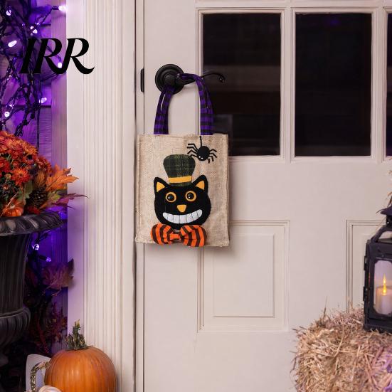 Biodegradable Halloween Bags Trick or Treat Bags, Kids Candy Non Woven Pumpkin Ghost Bat Tote, Reusable Goodie Spooky Party Favor Gift