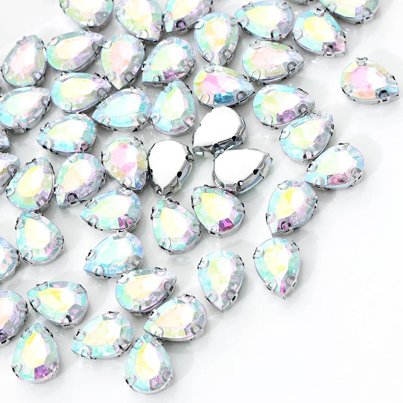 Drop Back Clear Iron-on Rhinestone Acrylic Stones for DIY Clothing