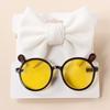Baby Girls Headband Sunglasses Decor Kit Children Kids Supplies Seaside Beach- Accessories Bows Hair Band & Sunglasses