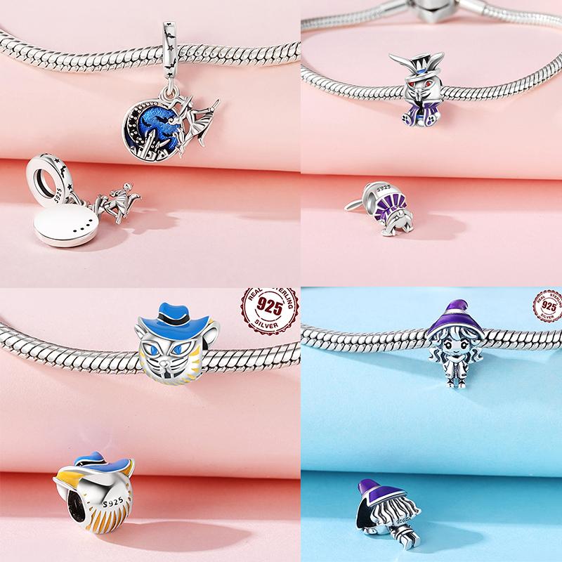 Halloween Purple Flying Witch Bead Components Rabbit Pendant Bead Component Copper Metal Charm Bead Components Compatible With Women Do It Yourself