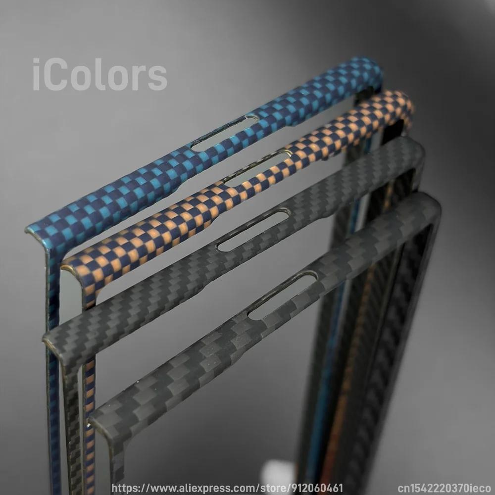 För Samsung Galaxy Fold 8 Ultra Framsida Aramid Kolfiber Bumper Ultratunn Smal Ram, Baksida Ingår Ej