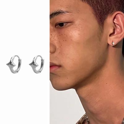 Four-corner Star Cross Ear Buckle Men's Trend Personality Temperament Single Product