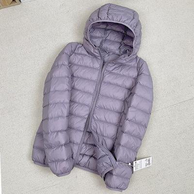 Autumn and Winter Women's Hooded Light Down Jacket Short Casual Light White Duck Down Jacket
