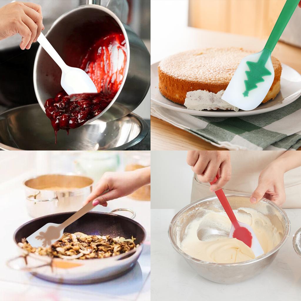 Christmas Kitchen Accessories Scrapers Custom Printed Air Fryer Liners Cake Spatula for Pastry