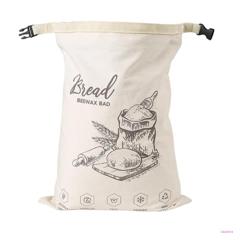 

Organic Cotton Bees Wax Food Storage Bag with Elastic Band and Carabiner Sustainable Kitchen Essential For Bread Cheese
