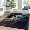 Black Cat In Stained Glass Floor Mats for Living Room, Bedroom and Room Decoration Are Suitable for Gifts.
