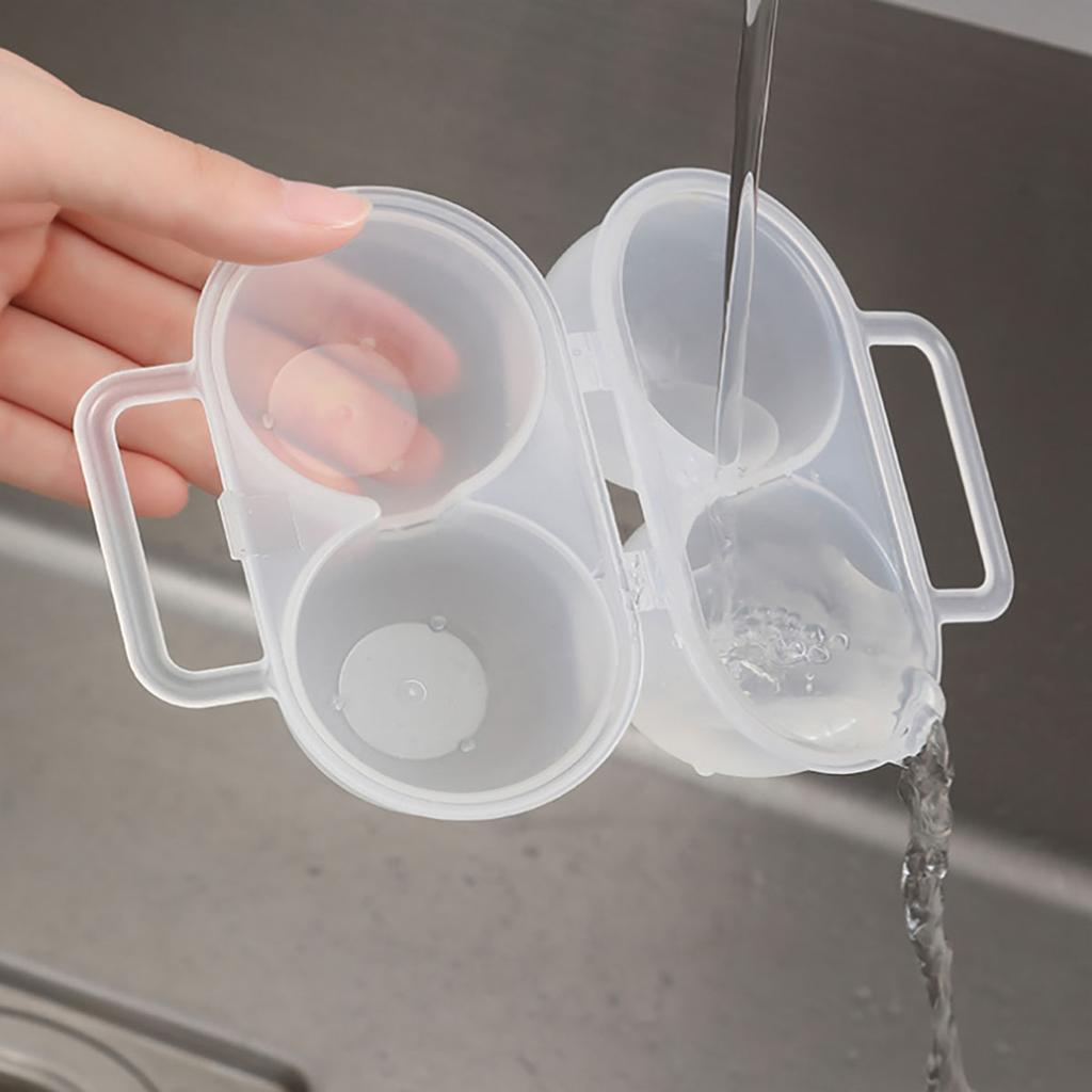 1 stück 2-Zellen Tragbare Eierbox Für Den Außenbereich Kunststoff Eierablage Kühlschrank Eieraufbewahrungsbox Stoßdämpfend Und Anti-Drop Eierlade