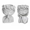 Resin Plant Pot Candle Holder Storage Can Pretty Girl Desktop Ornaments  Garden Pots