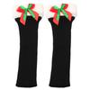 Ribbed Knitted Christmas Boot Cuffs for Women Sweet Bowknot Festival Plush Trim Leg Warmers Calf Socks for Cold Weather