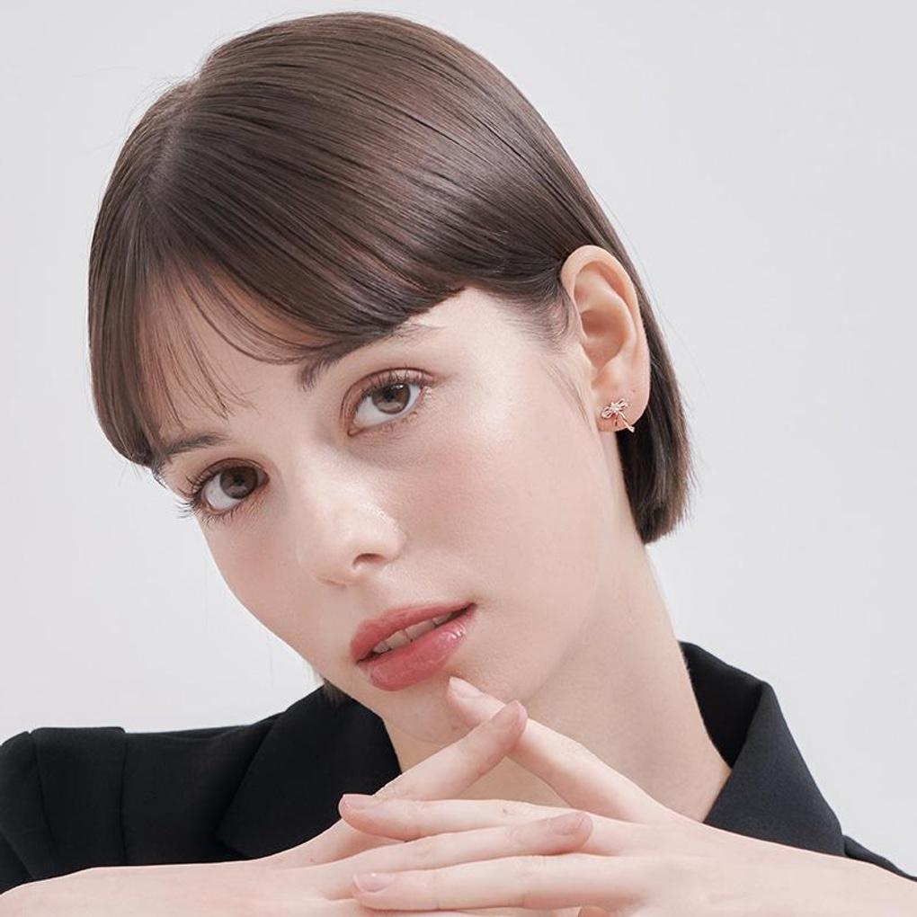 [CRANNE] 14K GF Ribbon Knot Earrings C24EGF215