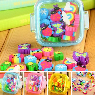 1 κουτί Lovely Rubber Eraser Set Stationery Novelty Παιδικό Δώρο Τυχαίο χρώμα
