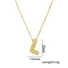 18K Gold-Plated Copper Necklace with Micro-Inlaid Zirconia & 26 Letter Pendant - Classic and Versatile European-American Jewelry