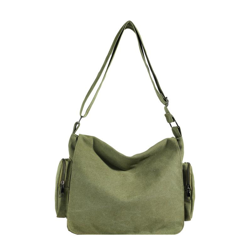 Canvas Bag Messenger Bag Fashion Simple Shoulder Bag Large Capacity Women's Bag Commuter Bag