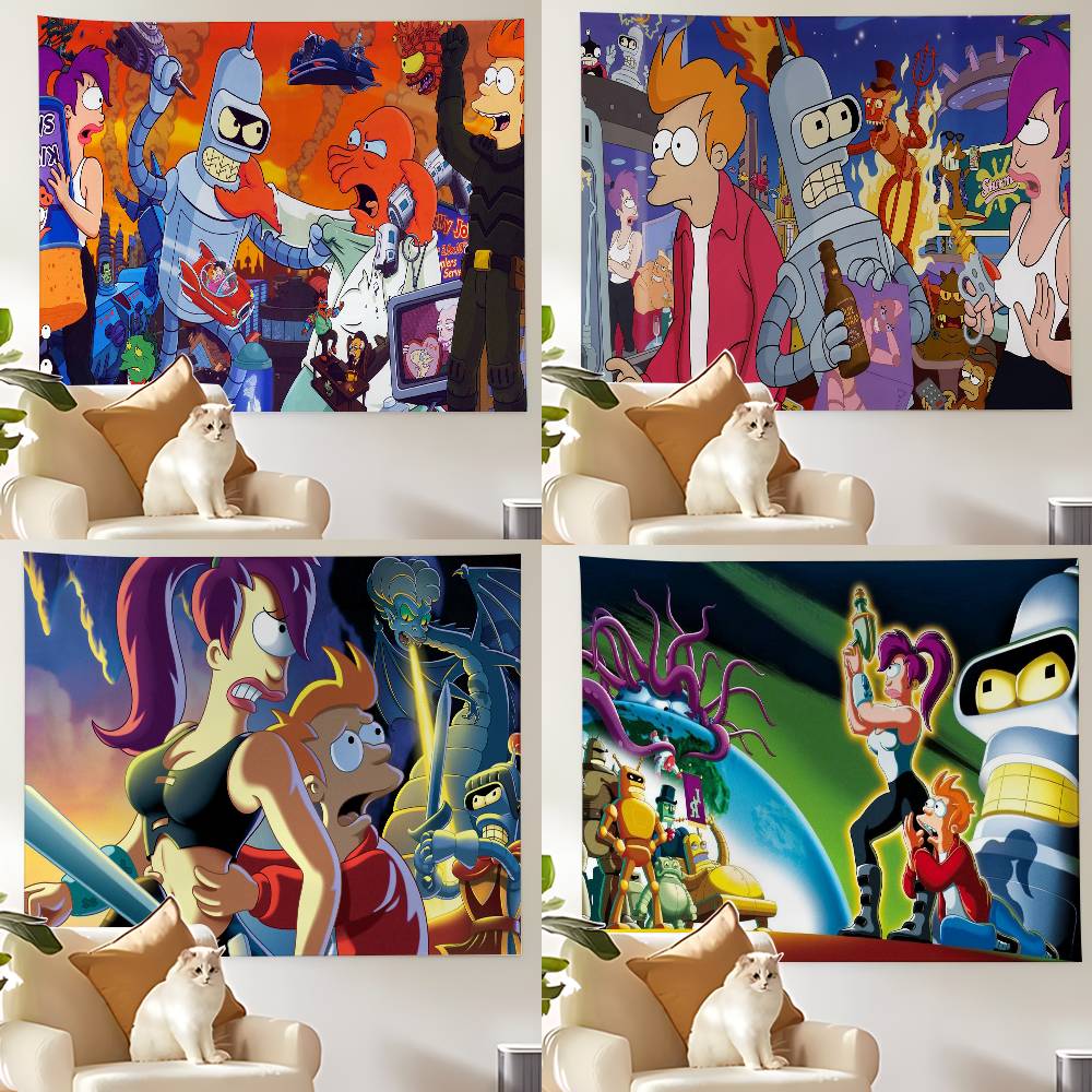 FFuturamas Tapestry Wall Hanging Tapestry Art Deco Blanket Curtain Hanging At Home Bedroom Living Room Decor