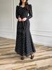 2026 Spring/Summer European and American Slimming V-neck Polka Dot Dress with Long Sleeves