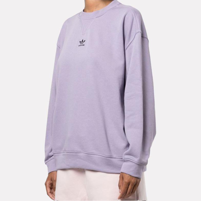 Adidas Originals Comfortable Breathable Crew Neck Pullover Long Sleeve Sweatshirt Women sweatshirt Light-Purple GN4768