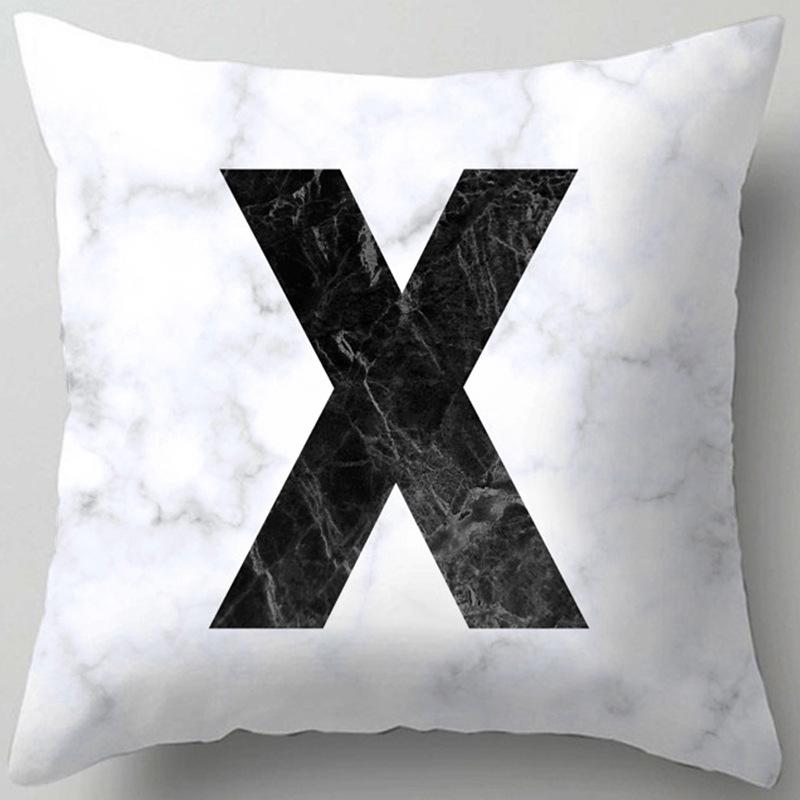 Marble Letter Print Pillowcase Decorative Pillow Sofa Cushion Cover Home Decor Pillowcase