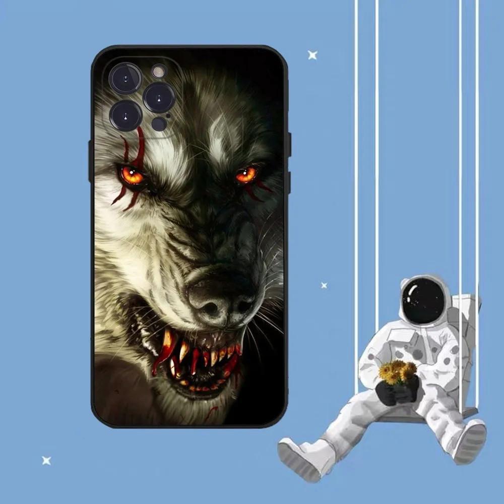 Apple Iphone16 Mobile Phone Case Wolf Mobile Phone Case Hair Painted Anti-Drop Huawei Anti-Drop Mobile Phone Case