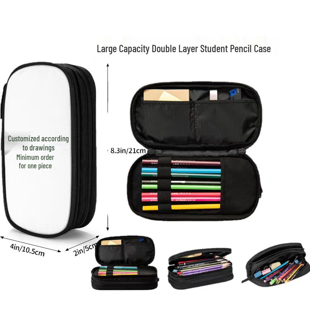 CR7 Black Double-Layer Student Pencil Case