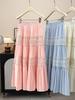 2026 Spring/Summer Mori-kei Style A-line Skirt: Hollow Lace Patchwork & Pleated Design for Women