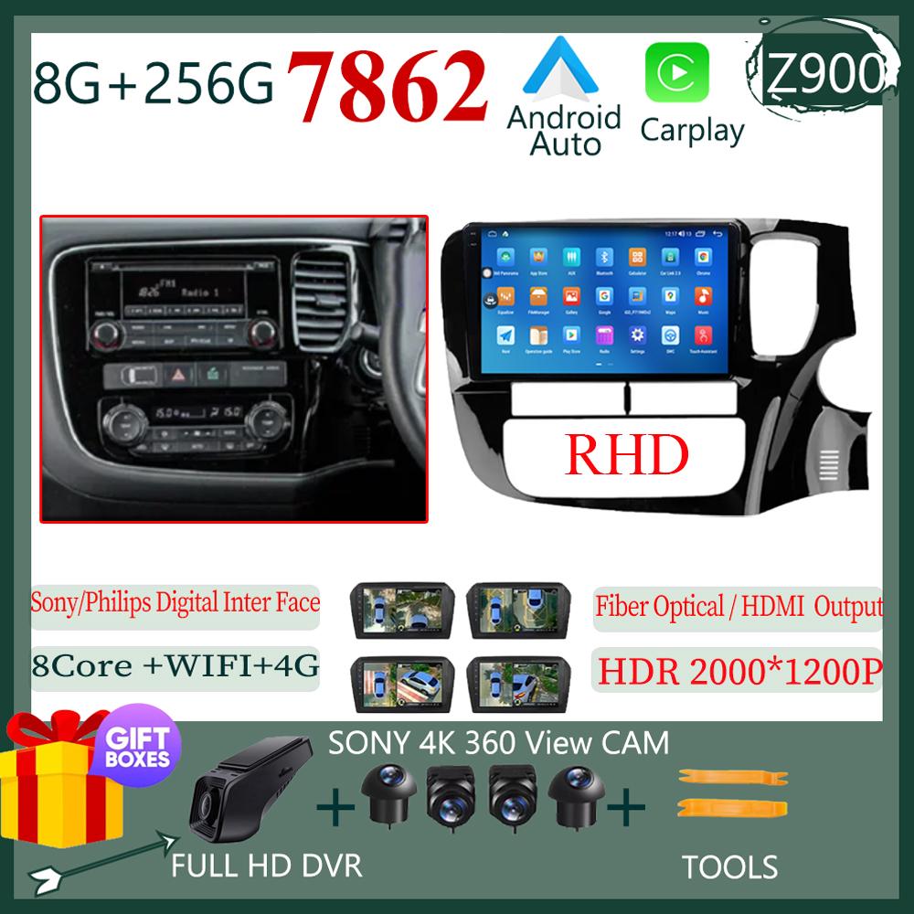 Wireless CarPlay Android 14 Auto Radio For Mitsubishi Outlander 3 GF0W GG0W 2012-2018 Car Multimedia GPS No 2din Touch Screen