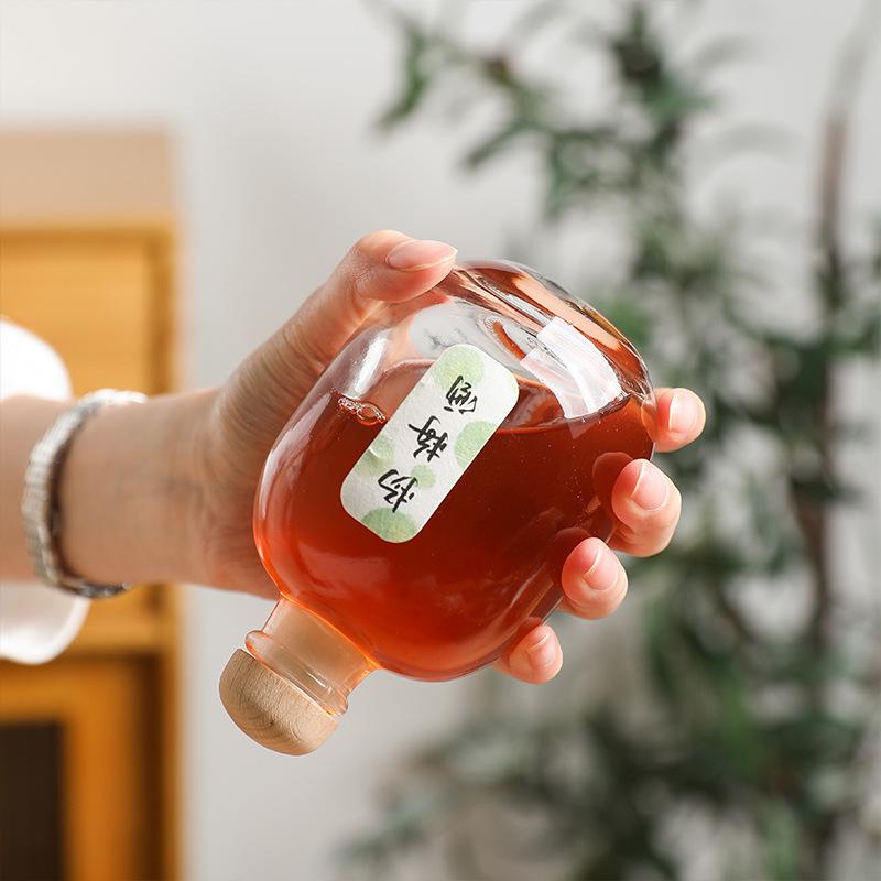 Premium Homemade Fruit Wine Bottles: Sealed, Leak-Proof, Frosted Glass with Large Belly Design