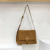 Autumn Winter Retro Matte Bag for Women New College Style Faux Suede Single Shoulder Commuter Bag Elegant Underarm Bag