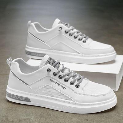 Scarpe Casual da Uomo Traspiranti in Rete per Primavera/Estate, Leggere, alla Moda, Trendy e Versatili per Studenti, Bianche
