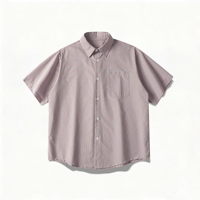 

Summer Short Sleeved Shirt Jacket Workwear Short Sleeved Men s Lapel Shirt XL рожевий