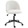 Teddy Fleece Office Chair with Wheels - Cream White