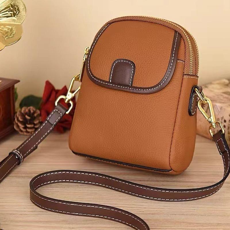 New fashionable shoulder small bag trendy women's mobile phone bag soft leather versatile Douyin explosive bag wholesale