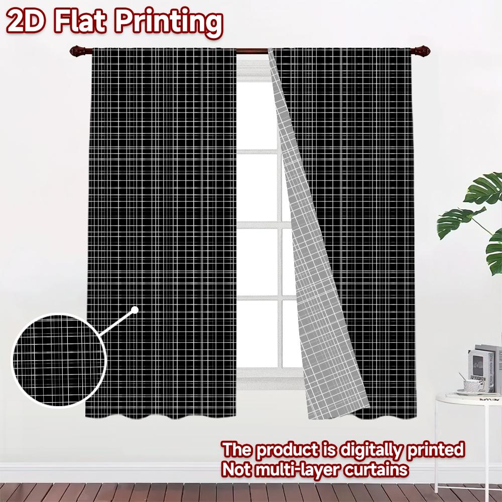 2D flat Photography Backdrop Tapestry Black and White Grid 100% Polyester Holiday Decorations Perfect for Suitable for