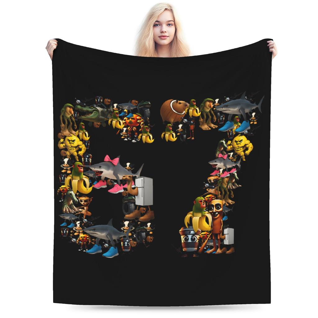 Ballerina Uchina Funny Italian Brainrot Meme Plush Blanket Students Flannel Throw Blanket For Couch Sofa Bed Warm Bedspread