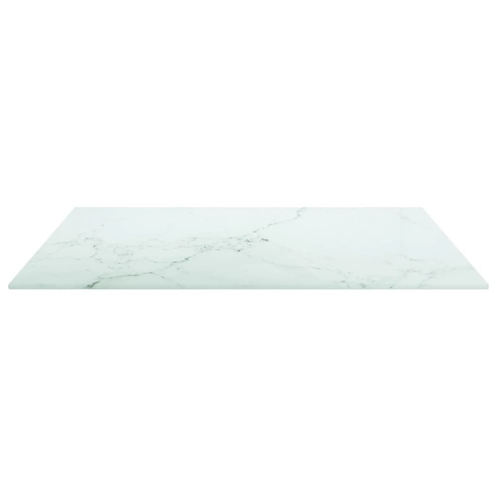Vidaxl Blat Stołu, Biały, 60X60 Cm, 6 Mm, Szkło Ze Wzorem Marmuru