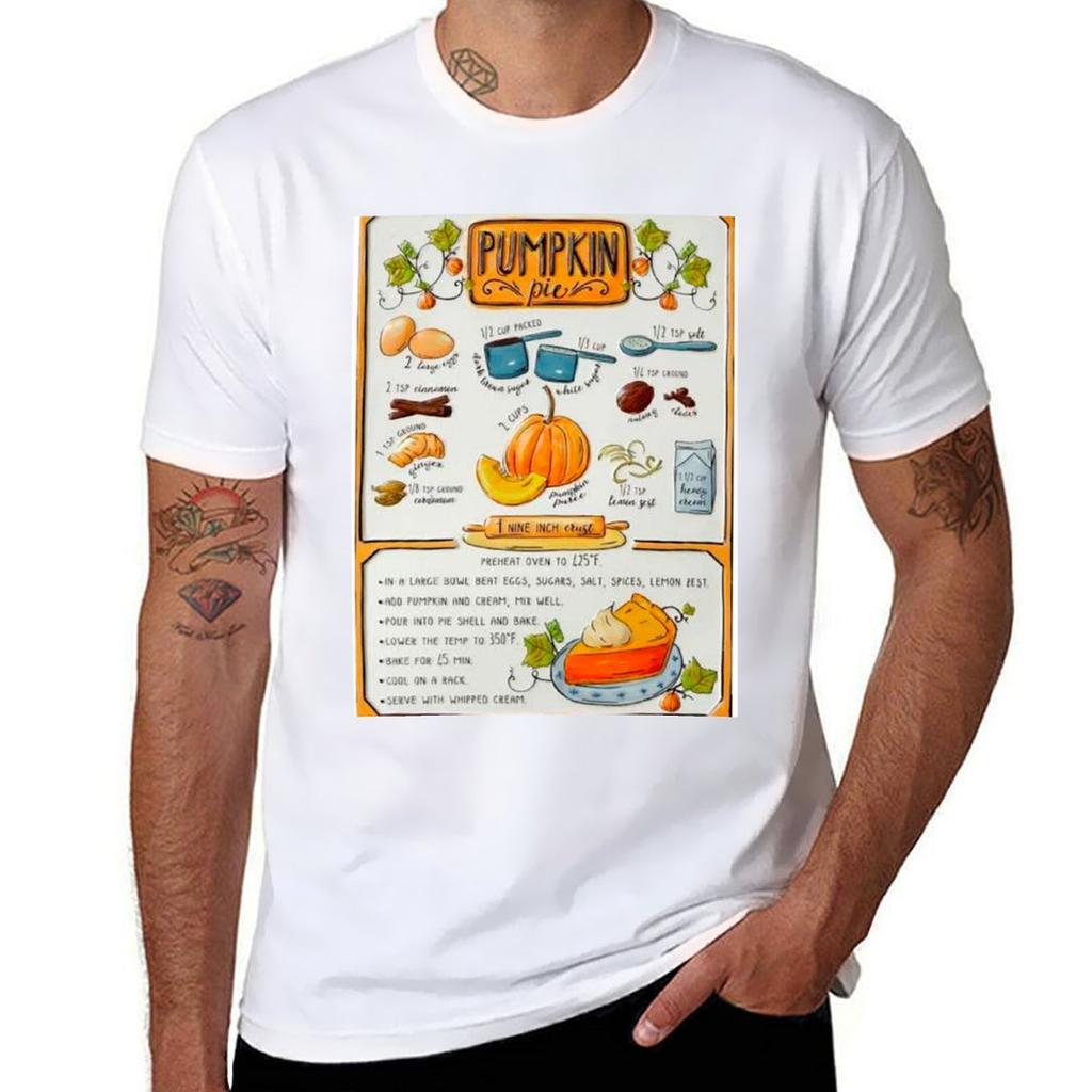 Pumpkin Pie Recipe Tshirt Basic Breathable Solid Color Tshirt