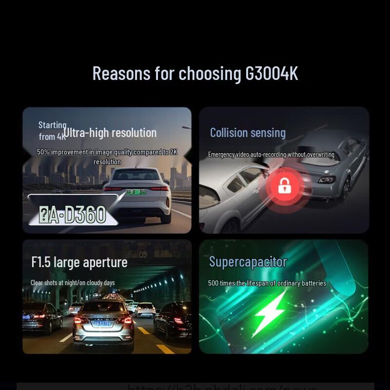 360 G300 4K UHD Dash Cam (CN version)