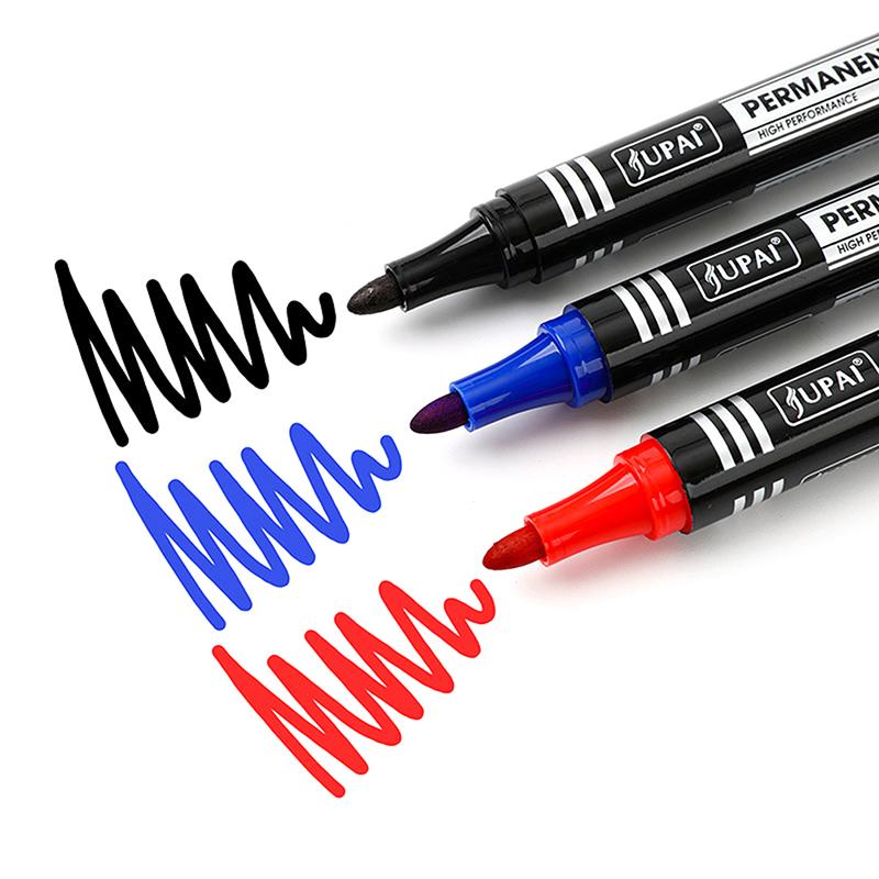 Waterproof Marker Pen Oil Permanent Dual Tip 2.8 Mm Nib Black Blue Red Art Marker Pens School Office Stationery