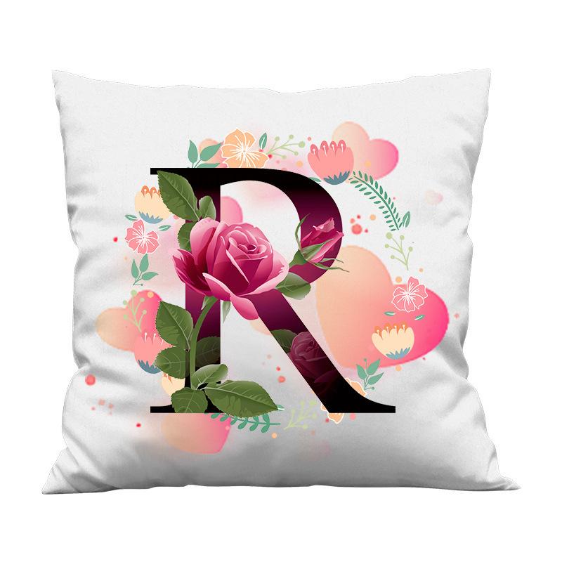 Nordischer Ins-Stil Weißer Valentinstag 26 Englische Buchstaben Digitaldruck Sofakissen Pfirsichhaut Kissenbezug