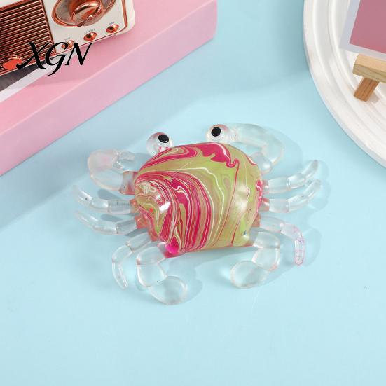 Decompression Toy Crab Squeeze Slow-Rising TPR Fidget for Stress Relief Elastic Pinch Cute Transparent Claws Portable Gadget Kids Adults