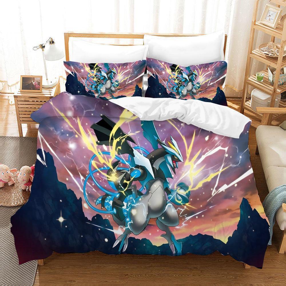 3D Anime Pokemonzd Bedding Set Cartoon Children Bedroom Quilt Cover Boy Girl Bedclothes Single Double King Pikachus Duvet Cover