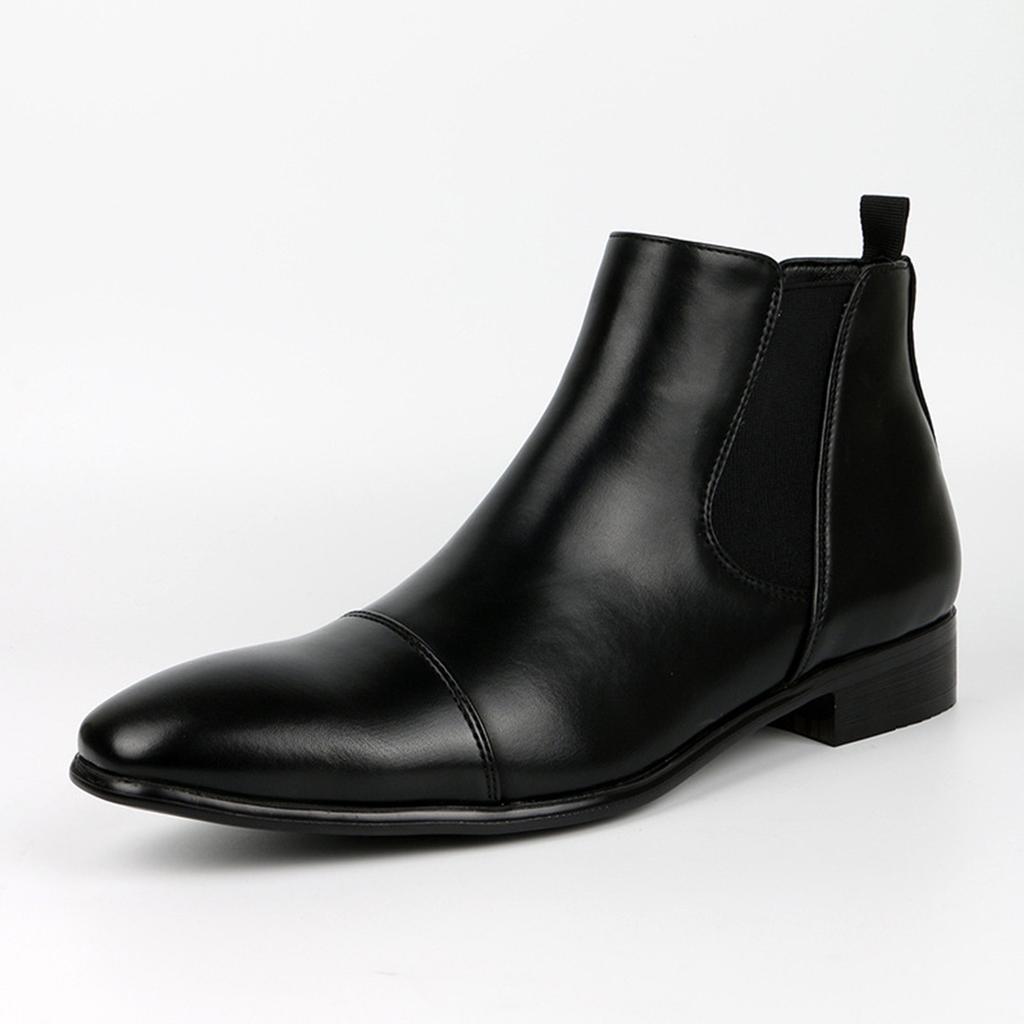 Chelsea Boots Men's British Pointed Leather Boots High Top Martin Boots Large Size Retro Shoes Men's Shoes