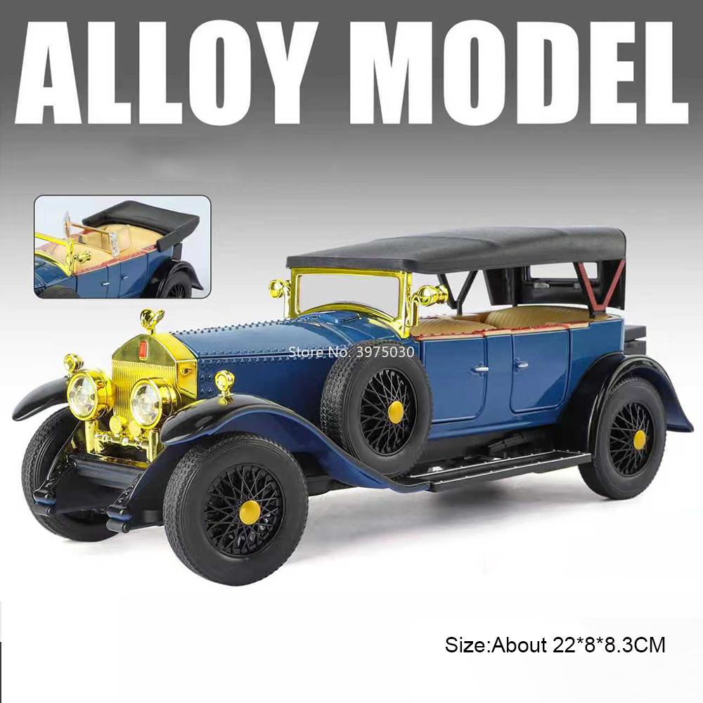 1:24 Phantom 500K Oldtimer Modell Druckguss Miniatur Legierung Spielzeug Türen Öffnen Rückzieher Mit Sound Licht Fahrzeuge Geschenk Für Freunde