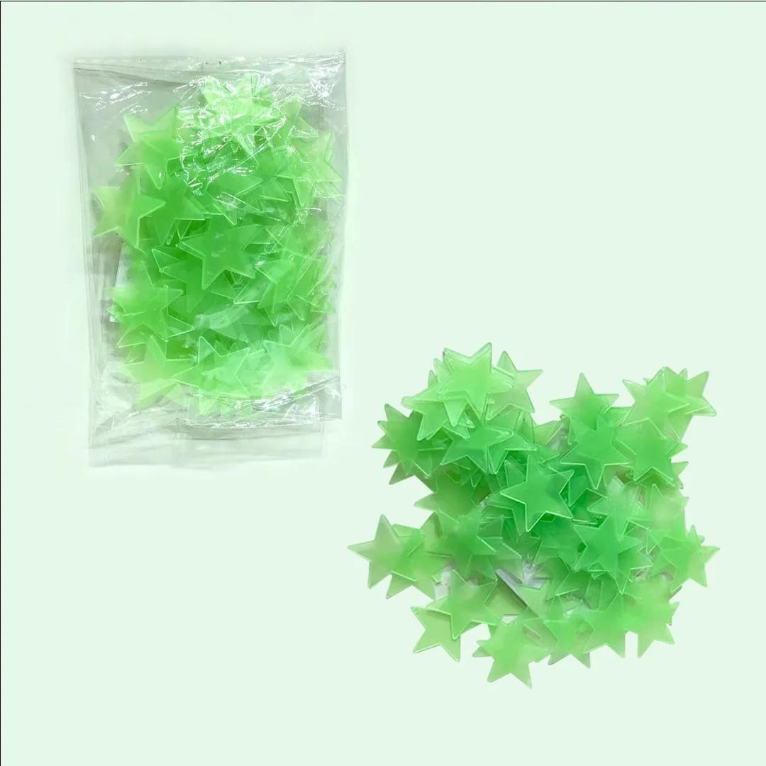 

Набір настінних наклейок, що світяться в темряві, дитяча спальня, прикраса для дому, барвисті зірки, світіння флуоресцентних наклейок на стіну зелений